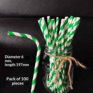 Pailles à boire en papier pliables de qualité alimentaire jetables emballées individuellement pour les cafés, les salons de thé, les cafés et les services de boissons - Product Image 4