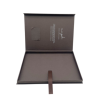 Boîtes cadeaux rigides pliantes magnétiques de luxe texturées avec logo en feuille, format A4, production rapide du fabricant, haute qualité
