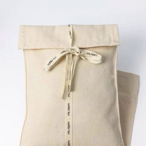 Pochette en coton personnalisée avec impression de logo, sac d'emballage cadeau, pochette à bijoux, enveloppe postale, sac à rabat - Product Image 2