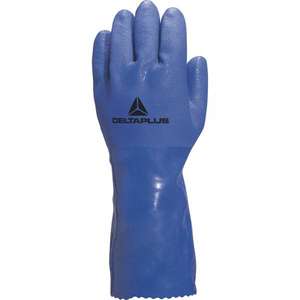 DELTA PLUS - VE780BL09 Gant en coton enduit bleu pvc type huile (multi-pack) - EAN 3295249026028 GLOVES - Product Image 1