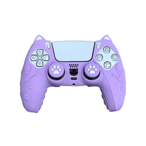 Silicone Case For Ps5 Controller Cat Ear Design With Joystick Cap Pink Protective <b>Shell</b> - Product Image 2