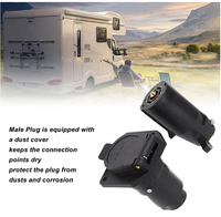 TAPLUS 7-polige Klingensteckdose zu 12 V Power Adapter mit Staubdichter Abdeckung 7-polig-Anhänger-Anschluss für Reisemobil 7-polig-Auflieger-Steckdose