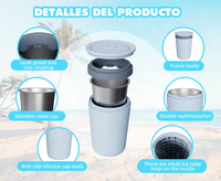 Service de surmoulage personnalisé d'inserts en silicone LSR pour composants de gobelets isothermes, moulage d'inserts en acier inoxydable 304