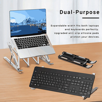 Support pour ordinateur portable pliable à double triangle réglable sur 7 niveaux en alliage d'aluminium pour bureau, compatible avec les ordinateurs portables, les claviers et les tablettes