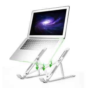 Ergonomic Aluminum Height Adjustable Laptop Organizer Monitor Riser Tablet PC Stand for Desk holder riser