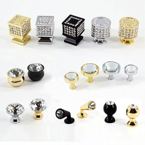 Laiton or cristal tiroir en alliage de Zinc boutons d'armoire poignée de porte d'entrée armoire poignée de porte poignées d'armoire de meubles - Product Image 2