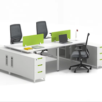 Bureau de travail en bois au design moderne, poste de travail, mobilier de bureau, bureau modulaire pour le personnel d'usine avec tiroir et cloison