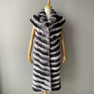 <span class=keywords><strong>Gilet</strong></span> en laine de luxe d'hiver Jxwatcher, veste sans manches personnalisée, <span class=keywords><strong>ceinture</strong></span> douce, style <span class=keywords><strong>long</strong></span>, chaud, duveteux, veste en fourrure de lapin véritable pour femmes - Product Image 3