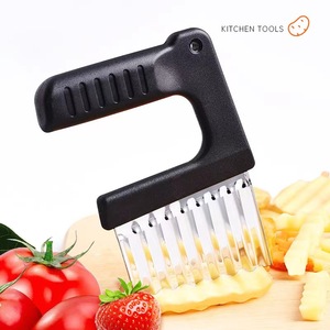 Cuchillo manual multifunción de acero inoxidable y plástico PP para cortar patatas y patatas fritas con ondas, suministro directo de fábrica - Product Image 1