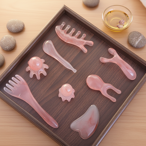 Outils de soins de santé portables économiques : Ensemble de brosses de massage Gua Sha pour le visage et les muscles, brosse pour les méridiens et peigne de massage tête d'octopus - Product Image 1