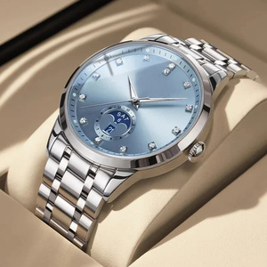 Montres mécaniques pour hommes en gros, charme d'affaires, luxe, acier inoxydable, automatiques, étanches en profondeur - Product Image 1