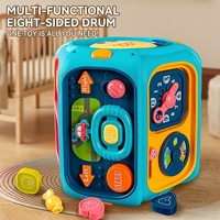Jouets multifonctionnels d'éveil pour bébés : volant de pêche simulé, téléphone, piano, tambour à frapper