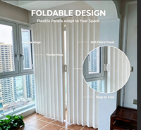 Porte accordéon moderne en PVC imperméable, gain de place, pour intérieur, coulissante, pour cuisine, salle de bain, entrée, installation facile
