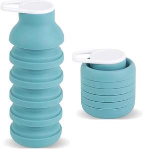 Botella de Agua Deportiva Plegable de Silicona, Ligera, Reutilizable, Portátil, Plegable, para Gimnasio, Viajes - Product Image 1