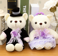 2 pièces/lot, ours en peluche pour couple en vrac, jouets en peluche mignons pour les amoureux, ours en peluche pour mariage