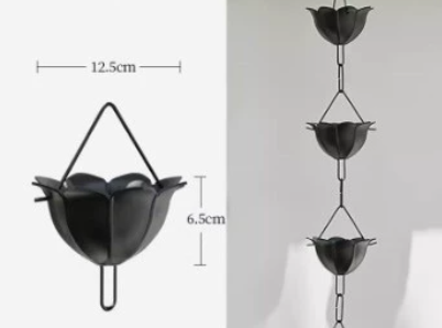 fleur en aluminium noir