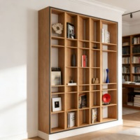 Armoire à livres en chêne massif nordique, avec structure métallique et étagères ouvertes - Direct usine