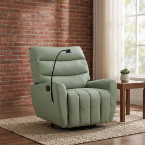 Modern Leather Chair Solid Back Manual Reclining Living Room Furniture Contemporary Design Leisure Chair - Product Image 4