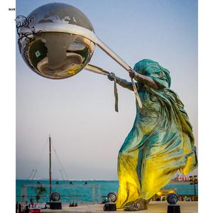 BLVE Grand Art En Métal En Plein Air Forces Naturelles <span class=keywords><strong>Mère</strong></span> Terre <span class=keywords><strong>Gaia</strong></span> Bronze Statue en acier inoxydable boule sculpture - Product Image 3