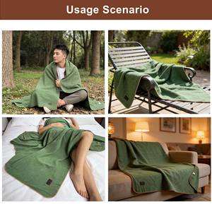 高品質のウール織り毛布、卸売カスタム、柔らかく暖かいウールスローブランケット、キャンプ、アウトドア、スポーツイベント用 - Product Image 5