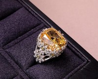 Bague Daisy en or blanc 18 carats style Dua Lipa, collection Training Season, avec diamant de laboratoire de 10 carats, bague florale, mode célébrité, archivage de vente aux enchères