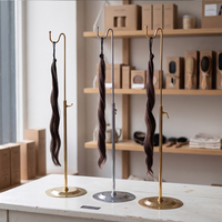 Présentoir à perruques réglable en métal avec double crochet, support lesté pour extensions capillaires pour salon et boutique, idéal pour l'affichage de mèches de cheveux