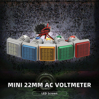Voltmeter Digital Mini 22mm 3-Digit Fase Tunggal Abongl AC 20-500V (Akurasi 0.5%+2) Layar LED IP65 Model untuk Penggunaan Industri