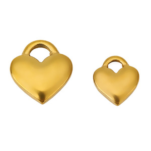 Stainless Steel Heart Pendant Gold Plated For <b>Bracelet</b> Making DIY Jewelry Accessories WLL35 - Product Image 2