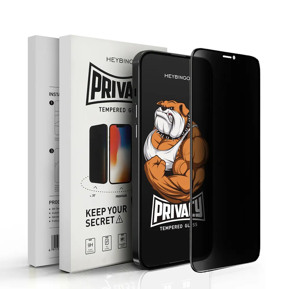 Fábrica al por mayor Cobertura completa Privacidad Anti-Spy Protector de pantalla de vidrio templado para iPhone 14 15 Pro Max Película de pantalla de teléfono inteligente