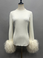 Jancoco Hiver Pull Tricoté Lâche Femmes Pull En Fourrure De Mongolie