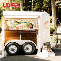 Vintage Mobile Bar Extérieur Horsebox Remorque Dessert Crème Glacée Vending Cart Café Cheval Remorque Food Truck