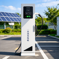 Borne de recharge AC pour VE sur pied, chargeur de voiture électrique à un seul pistolet avec écran et lecteur de carte, Type 2, pour utilisation en stationnement urbain