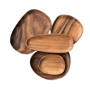 Plato de cena de cocina, bandeja para servir, bandeja Rectangular de madera de acacia, plato de madera para regalo de boda de Navidad - Product Image 2