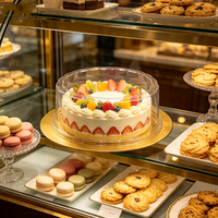 Boîte à dessert en plastique transparent jetable, conteneur d'emballage pour gâteau tiramisu pour boulangerie