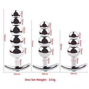Ensemble de perles anales en métal, plug anal portable, petit et grand, plug anal, insert G-spot, jouet sexuel pour vagin et <span class=keywords><strong>anus</strong></span> - Product Image 3