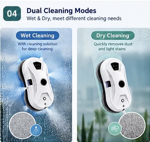 <span class=keywords><strong>Robot</strong></span> nettoyeur de vitres 72W, aspiration 2800Pa, pulvérisation d'eau intelligente, nettoyeur de vitres avec télécommande pour fenêtres sans cadre - Product Image 2