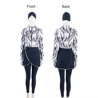Ensemble trois pièces de maillots de bain islamiques pour femmes, coupe régulière, manches longues, pantalon en spandex/polyester, séchage rapide, respirant