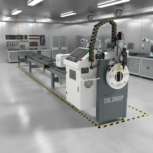 Máquina de Corte Láser de Tubos Automática Pequeña / Máquina de Corte Láser de Tubos de Fibra CNC Simple con Mandril de 100 mm - Product Image 1