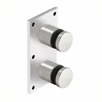 Plaque de fixation double en acier inoxydable moderne HIMOWAY pour garde-corps en verre de villa avec fixation latérale ou fixation en façade