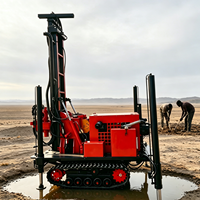 Machines de forage de puits d'eau montées sur chenilles de 160-200 m, foreuses rotatives avec compresseur d'air et pompe à boue