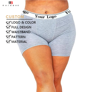 Customizable 6-Inch Inseam Ultra-Soft MicroModal <strong>Boxer</strong> Briefs for <strong>Women</strong> <strong>S</strong>-5XL Solid Pattern Woven Logo Waist Adults' Boyshorts - Product Image 1