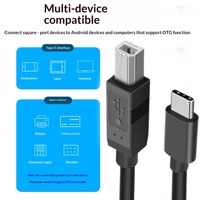 Kabel Printer Kecepatan Tinggi Tembaga Tipe C ke USB B untuk Transfer Data Ponsel dan Komputer