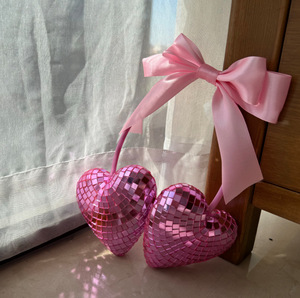 Specchio da Tavolo a Forma di Cuore con Glitter Rosso, Rosa e Argento per Decorazioni di Matrimoni, Anniversari, Feste e San Valentino - Product Image 2