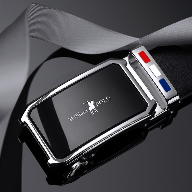 Ремень WILLIAMPOLO мужской с автоматической пряжкой, дизайнерский брендовый Роскошный пояс из воловьей кожи, 110-130 см