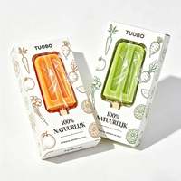 Boîte d'emballage en carton blanc écologique pour bâtonnets de crème glacée avec fenêtre transparente en PET pour les boutiques de desserts glacés