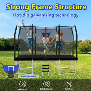 Zoshine bền 8x12ft <span class=keywords><strong>Trampoline</strong></span> hình chữ nhật với an toàn Padding hình chữ nhật ngoài trời <span class=keywords><strong>Trampoline</strong></span> cho sân sau gia đình chơi - Product Image 2