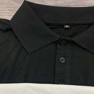 Jersey de hombre de botón suave ligero 180GSM de alta calidad para camisa uniforme Formal de dobladillo dividido suelto en patrón sólido negro - Product Image 5