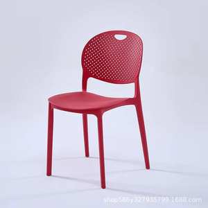 Chaise en plastique économique avec dossier simple, design nordique, mobilier moderne pour la maison, idéale pour les négociations et les repas. - Product Image 4