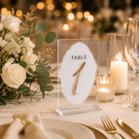 Numéros de table de mariage en forme d'arche givrée avec supports panneaux en acrylique et supports, parfaits pour la décoration