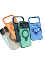 Coques de téléphone portable personnalisées antichoc en TPU+PC givré mat de luxe avec support magnétique multi-couleurs BQC, vente en gros d'usine